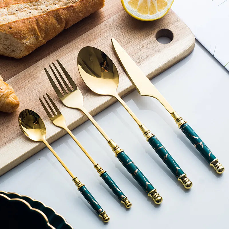 LUXE MARBLE CUTLERY SET