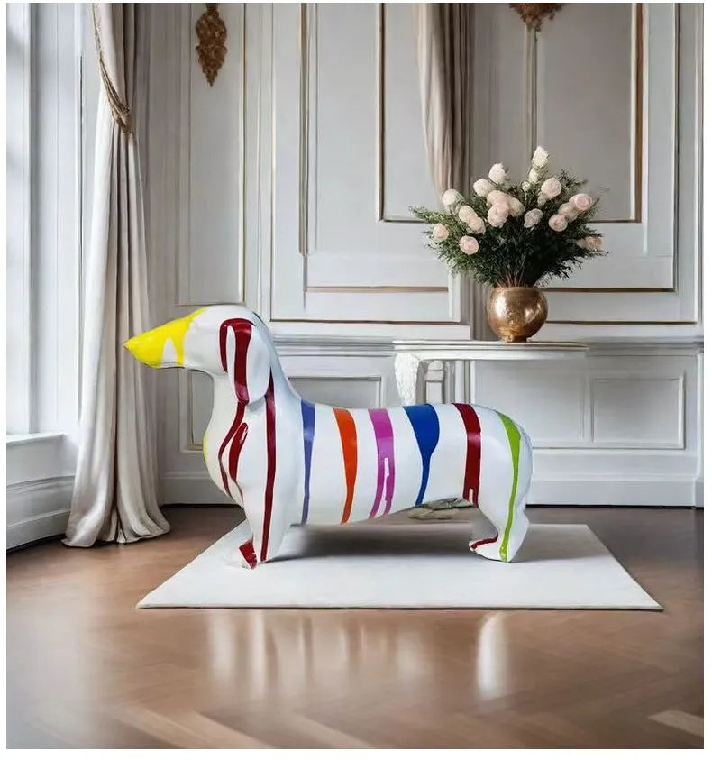 VIBRANT DACHSHUND SCULPTURE