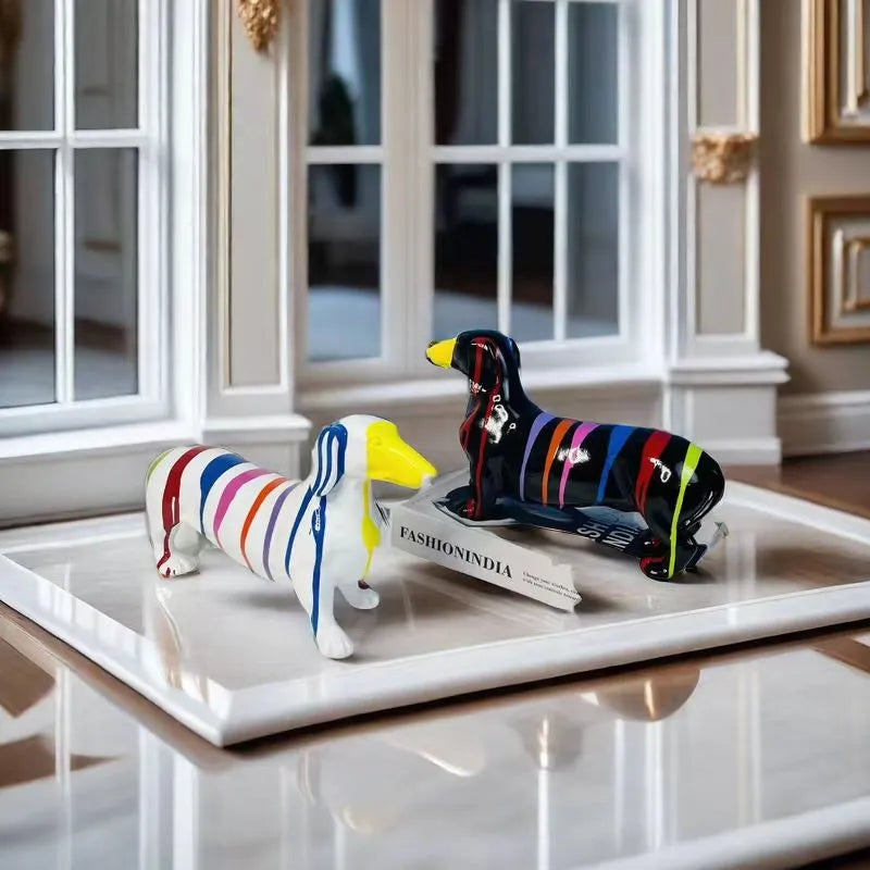VIBRANT DACHSHUND SCULPTURE