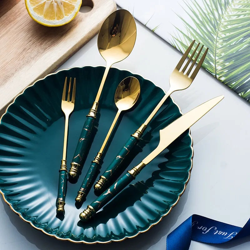LUXE MARBLE CUTLERY SET
