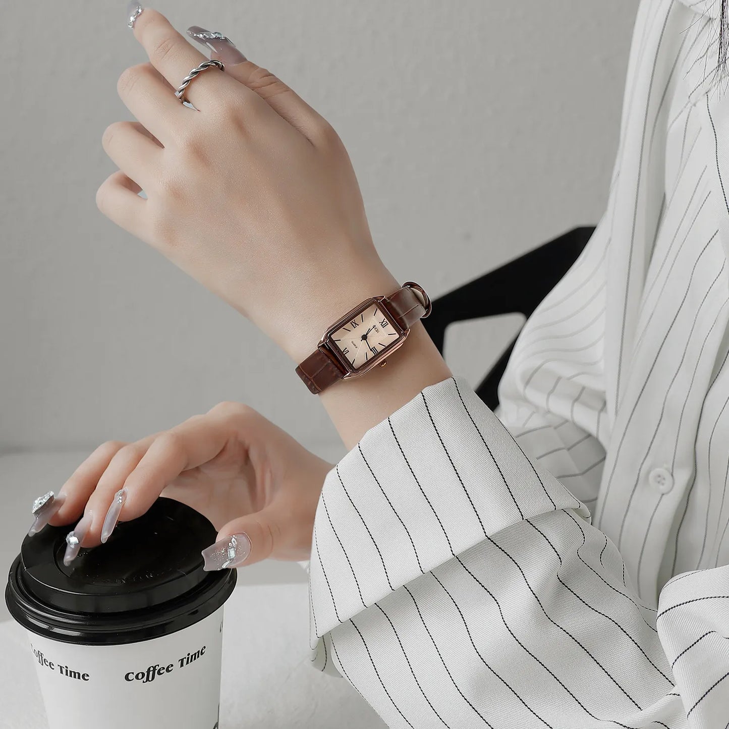 Bella Carré Leather Watch