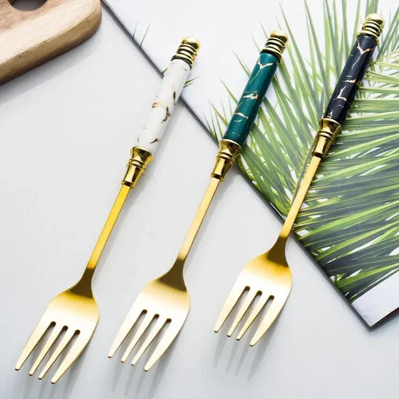 LUXE MARBLE CUTLERY SET