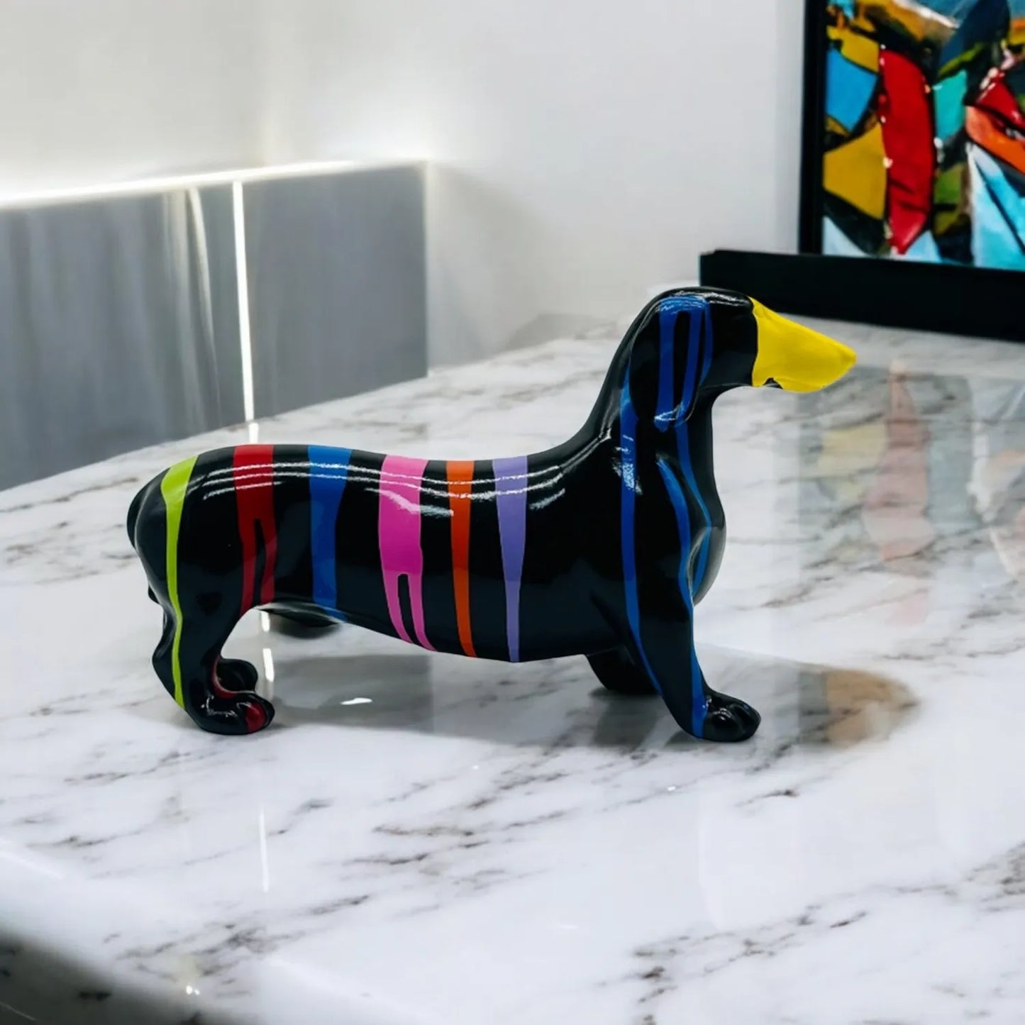 VIBRANT DACHSHUND SCULPTURE