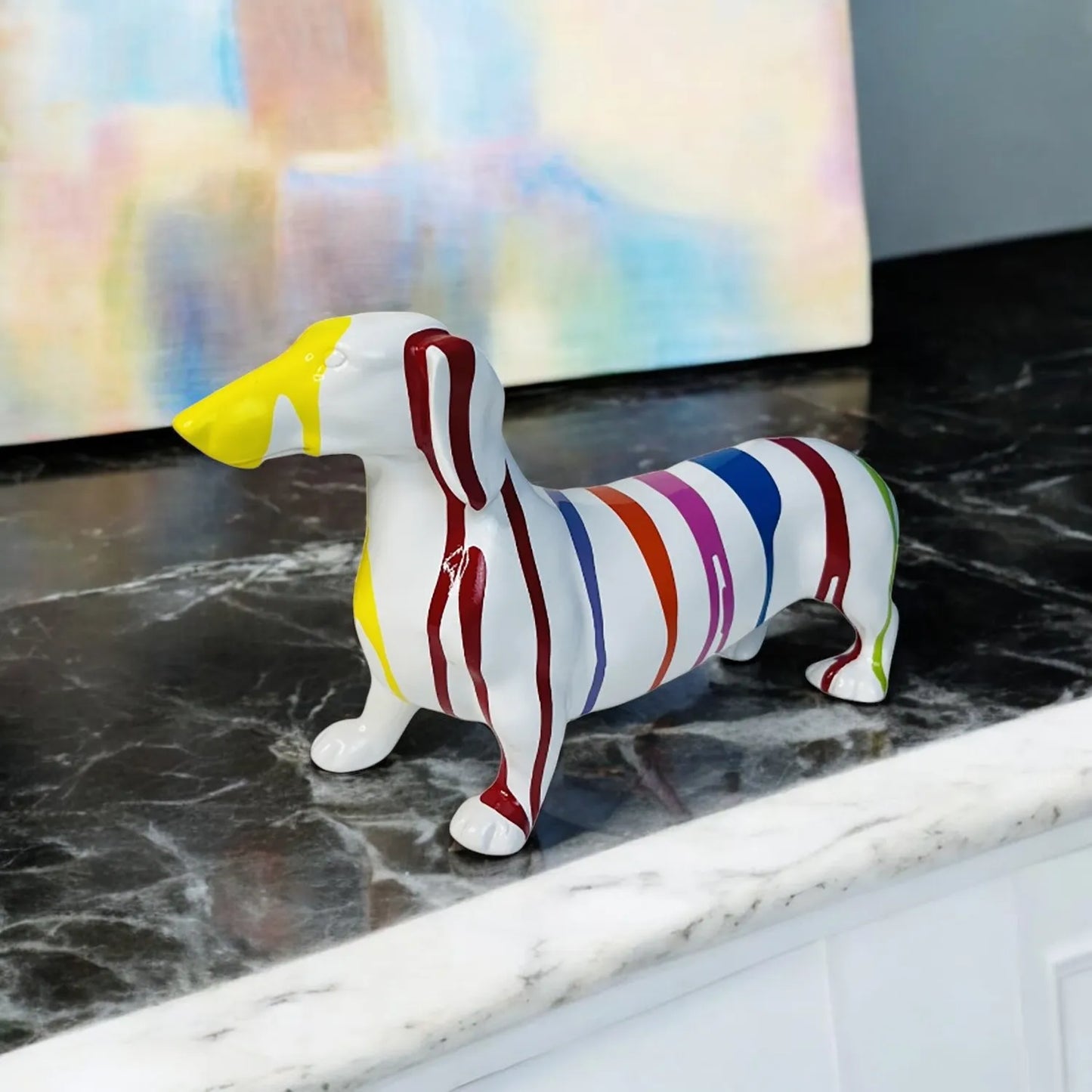 VIBRANT DACHSHUND SCULPTURE