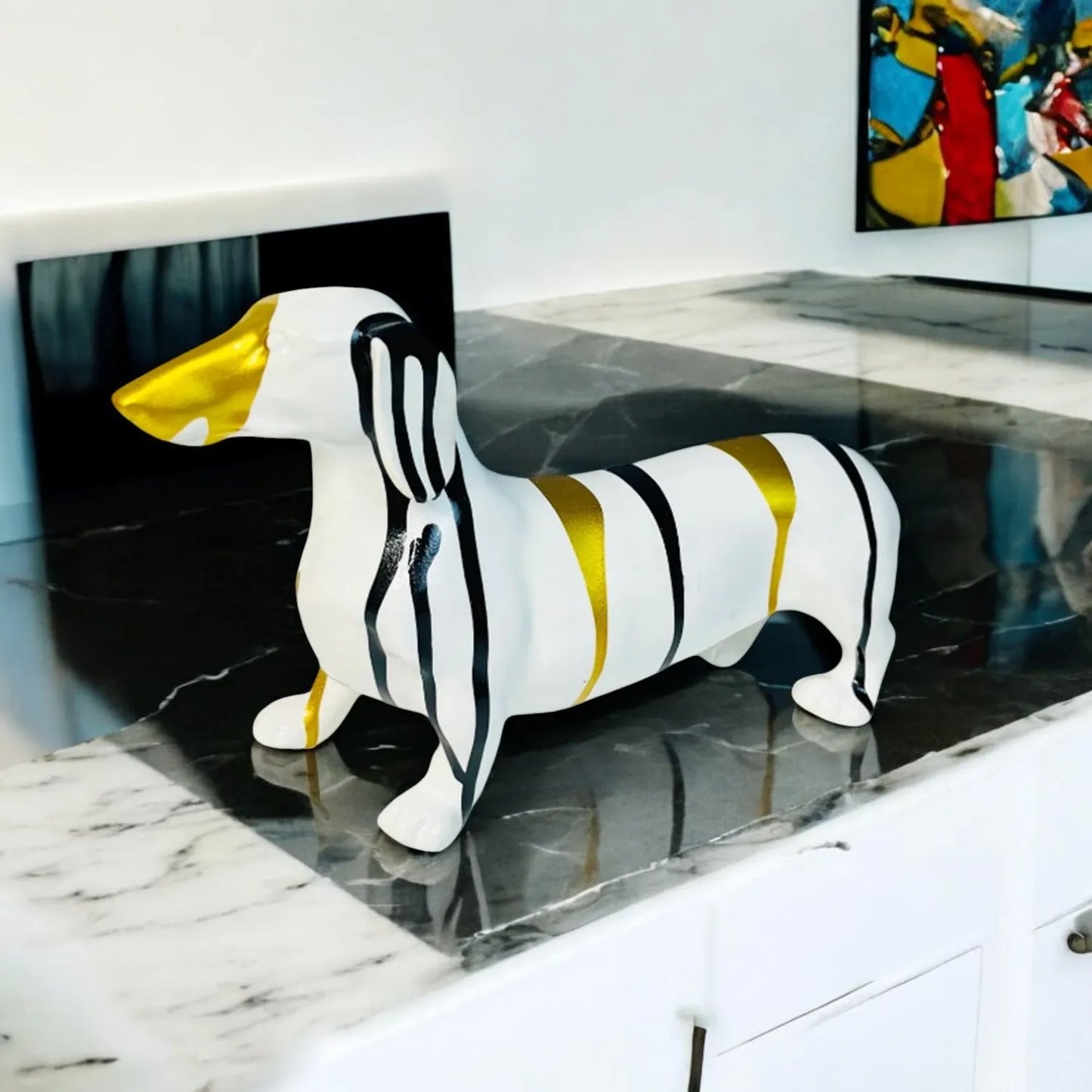 VIBRANT DACHSHUND SCULPTURE