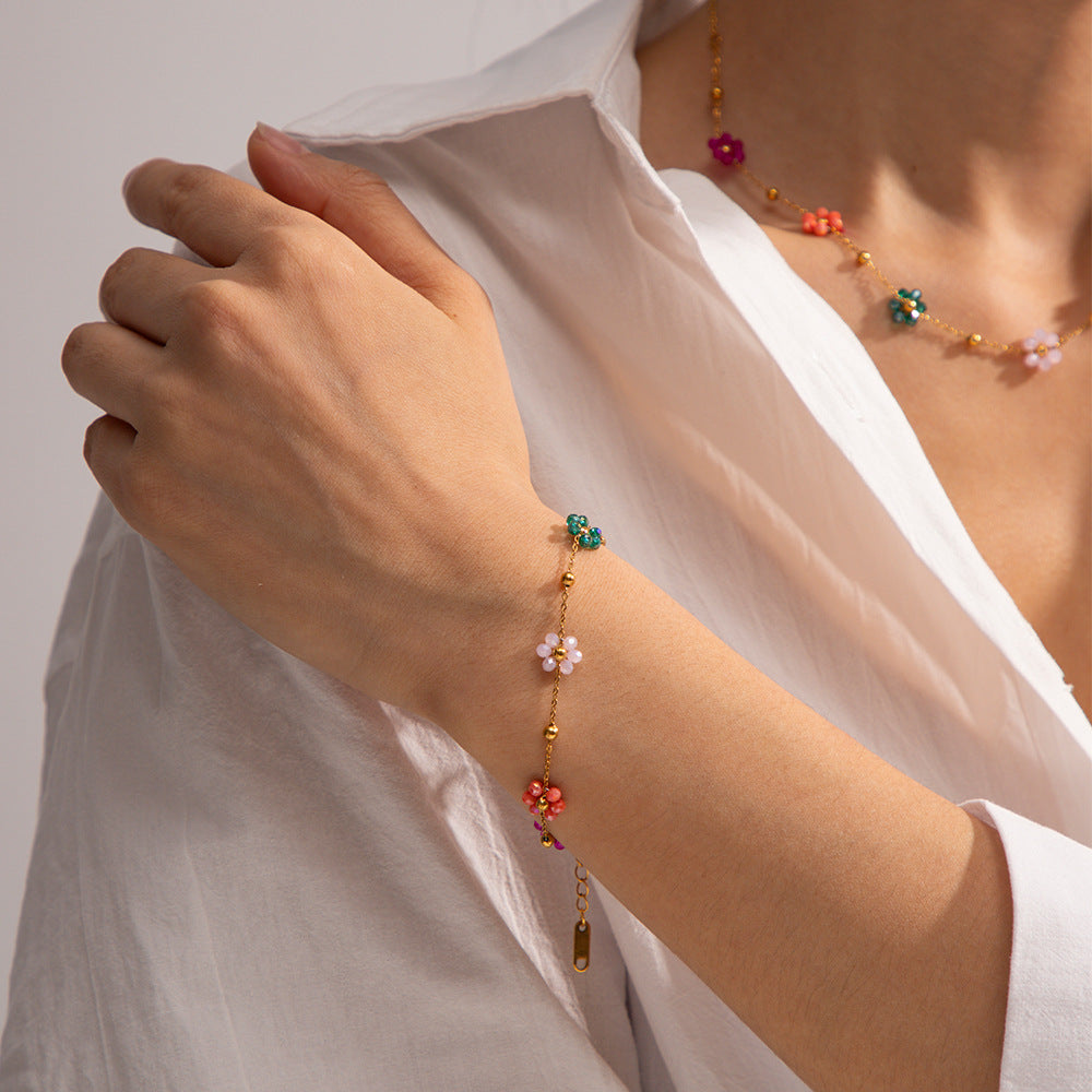 Azalea Floral Gold Bracelet 1