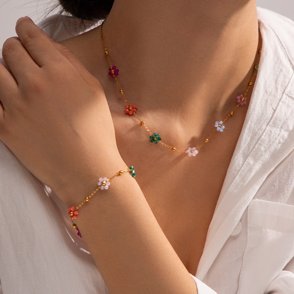 Azalea Floral Gold Bracelet 2