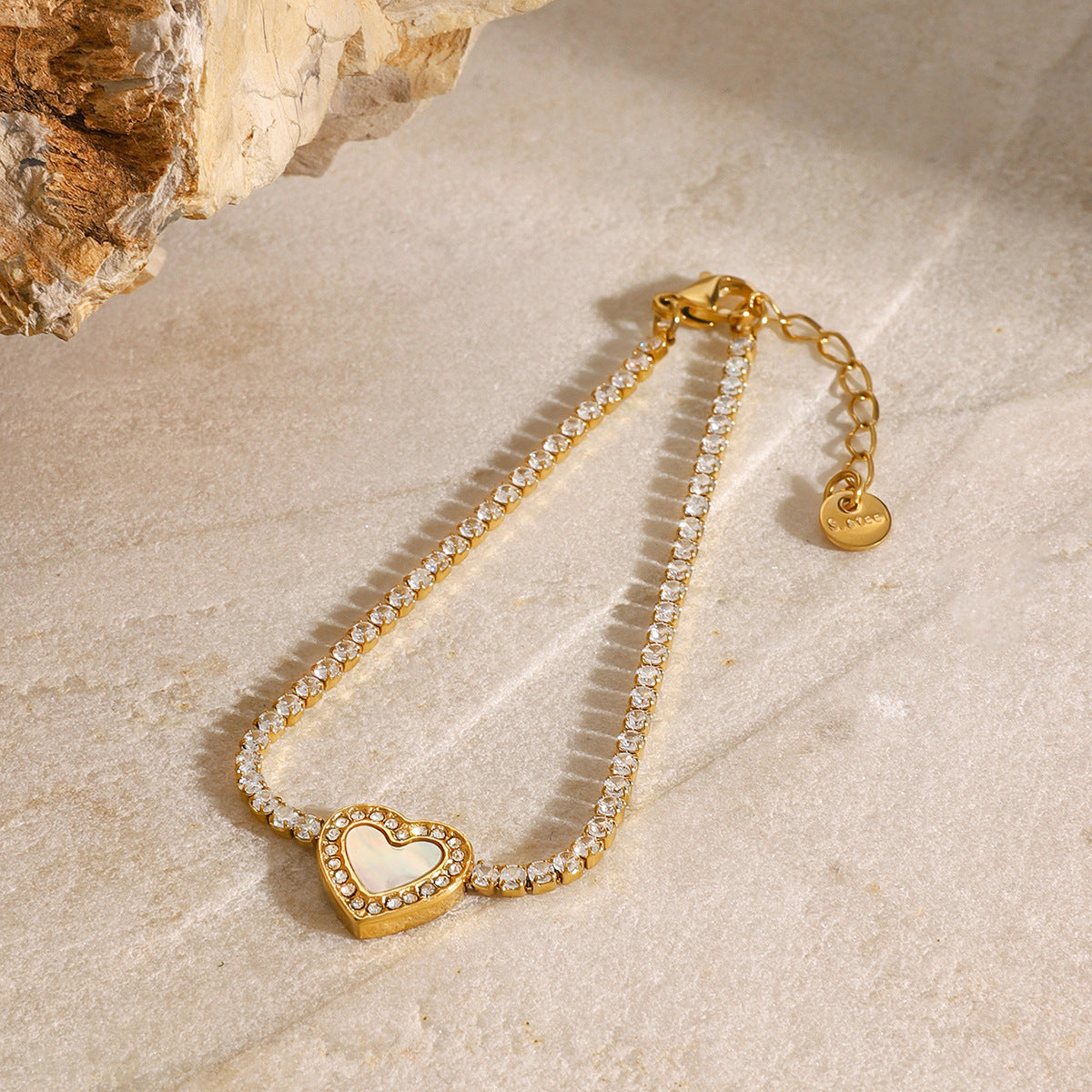 Cameron Diamond Heart Tennis Bracelet 1