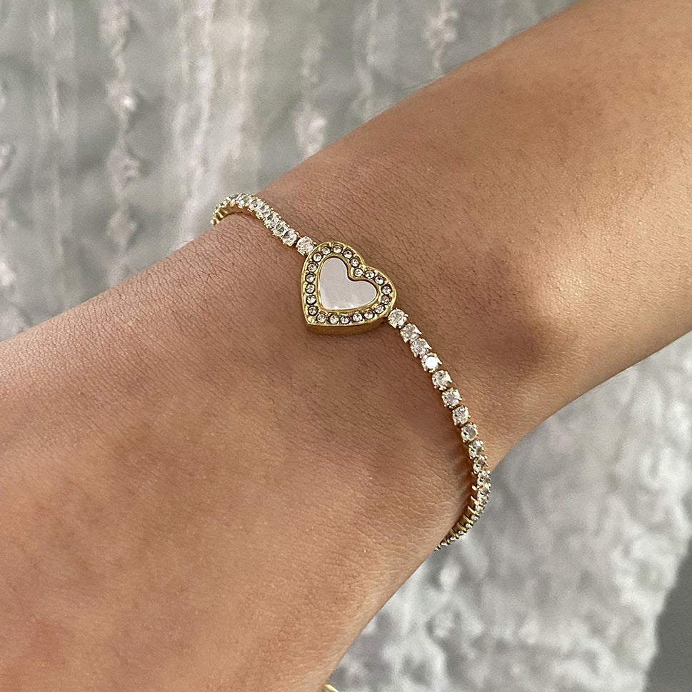 Cameron Diamond Heart Tennis Bracelet 2