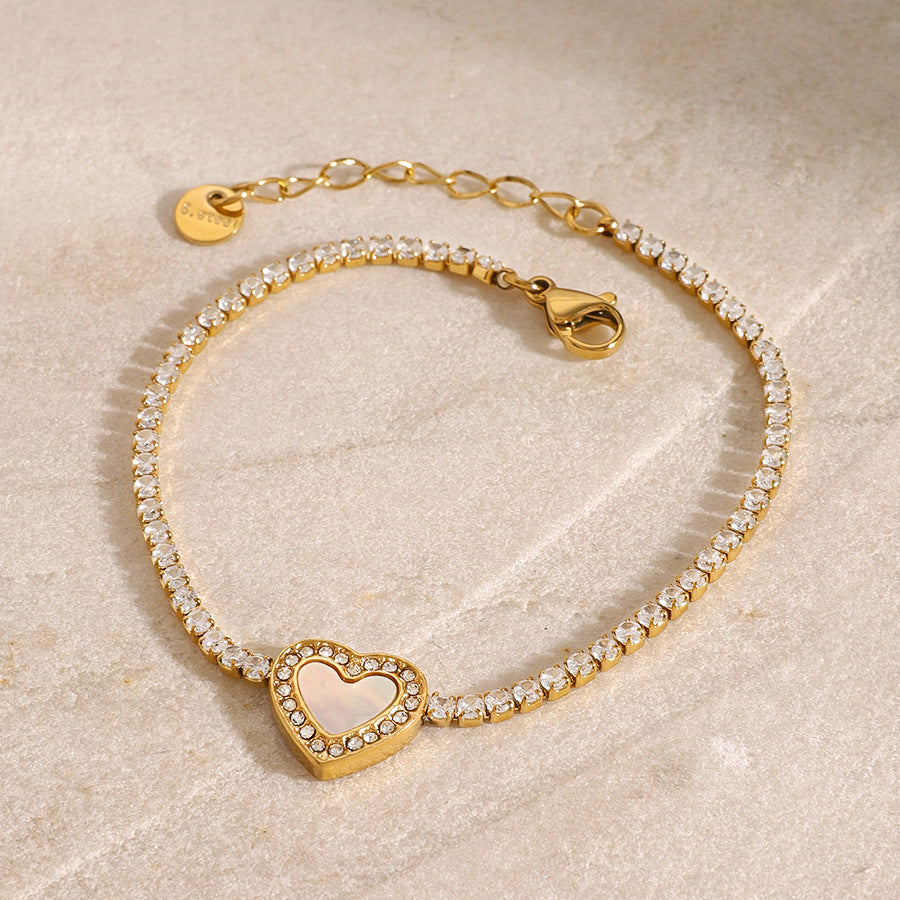 Cameron Diamond Heart Tennis Bracelet 3