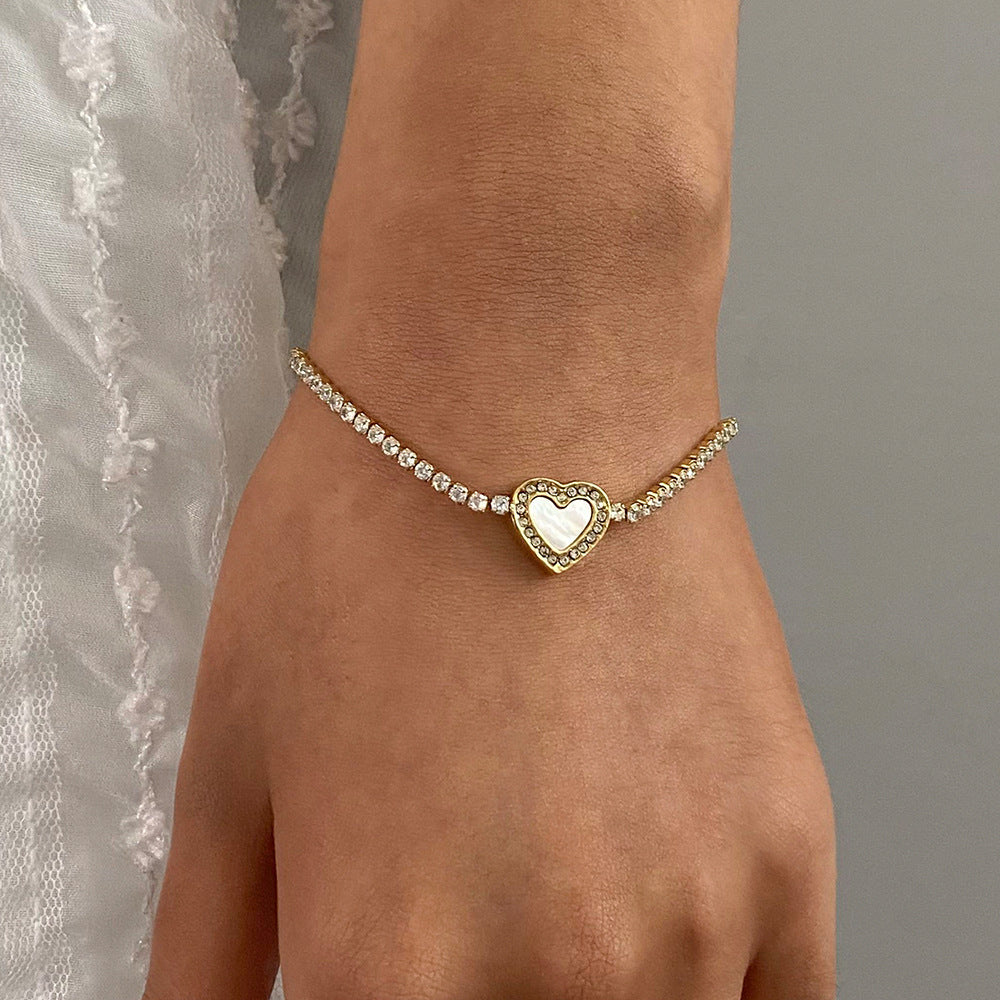 Cameron Diamond Heart Tennis Bracelet 4