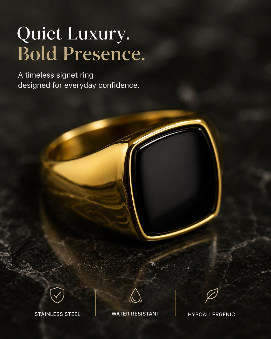 Onyx Gold Ring