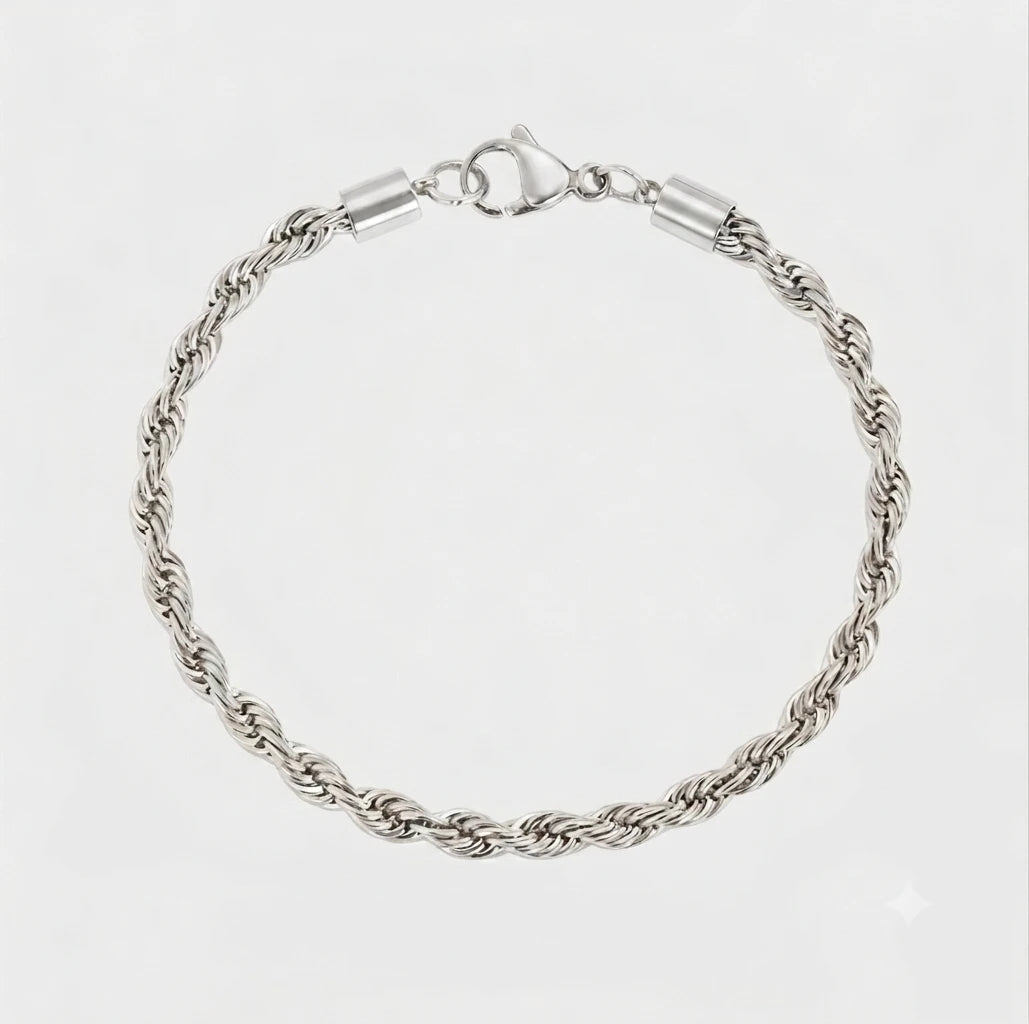 Silver Rope Chain Bracelet