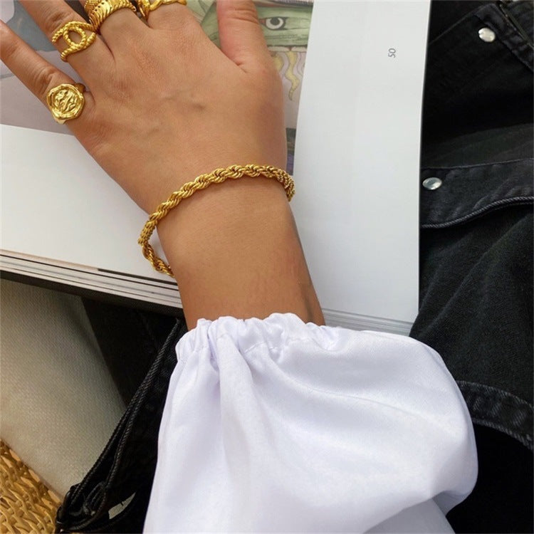 Gigi Rope Chain Gold Bracelet 1