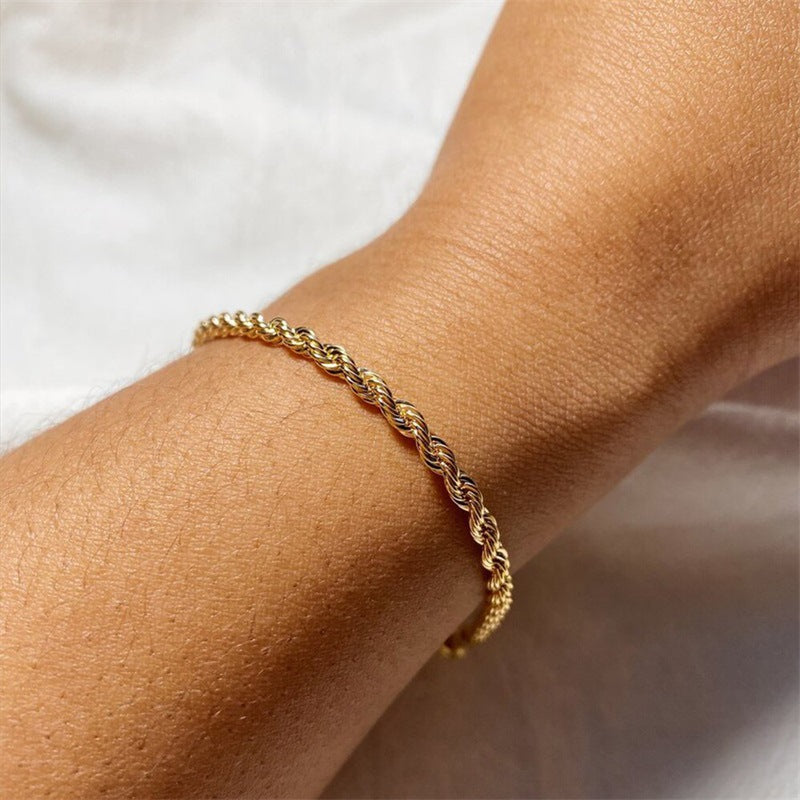 Gigi Rope Chain Gold Bracelet 2