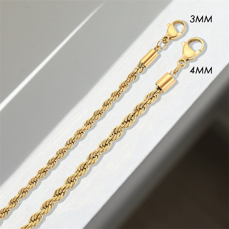 Gigi Rope Chain Gold Bracelet 3