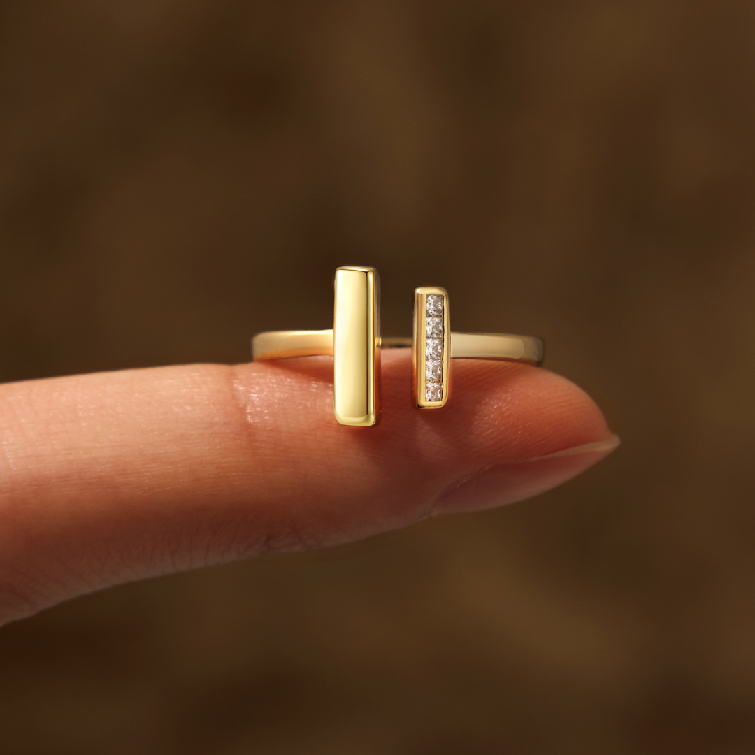 Gold Thick & Thin Ring 2
