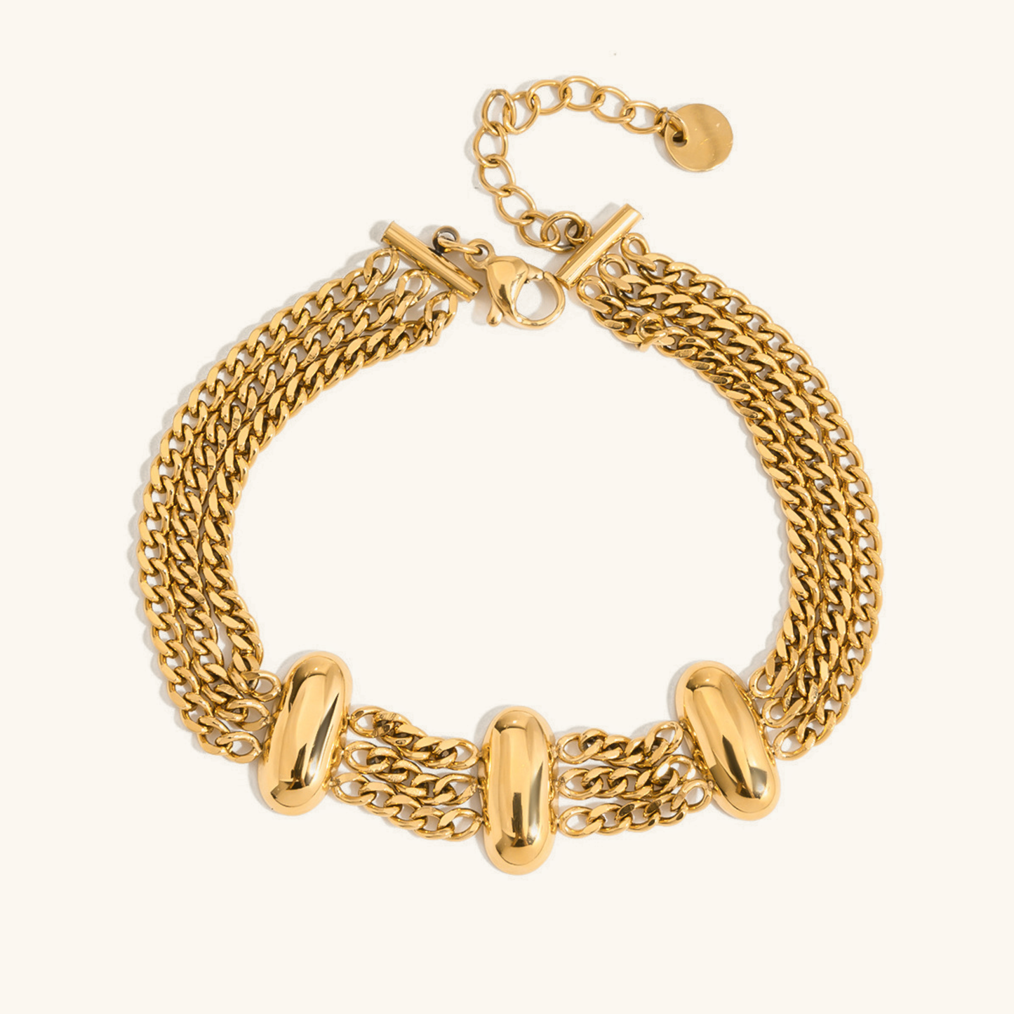 Kathleen Layered Chain Gold Bracelet 0