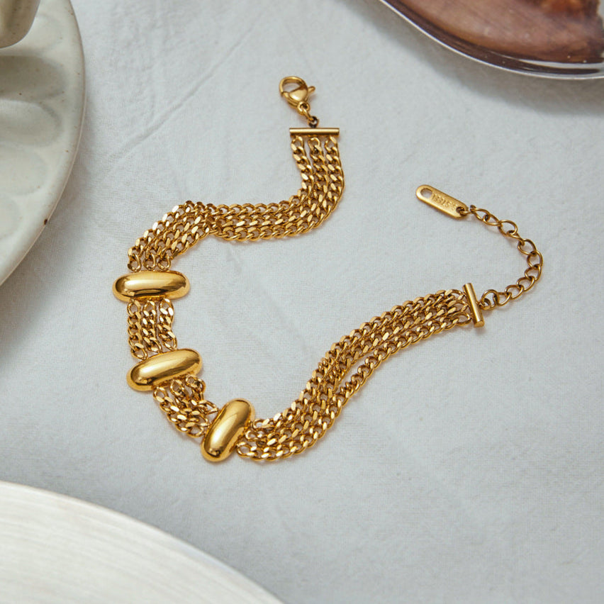 Kathleen Layered Chain Gold Bracelet 4