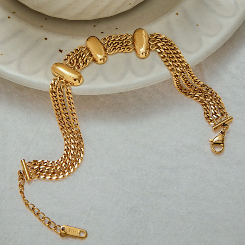 Kathleen Layered Chain Gold Bracelet 5