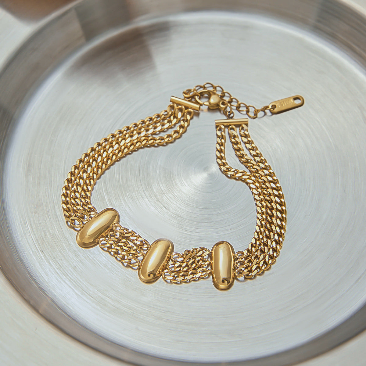 Kathleen Layered Chain Gold Bracelet 6