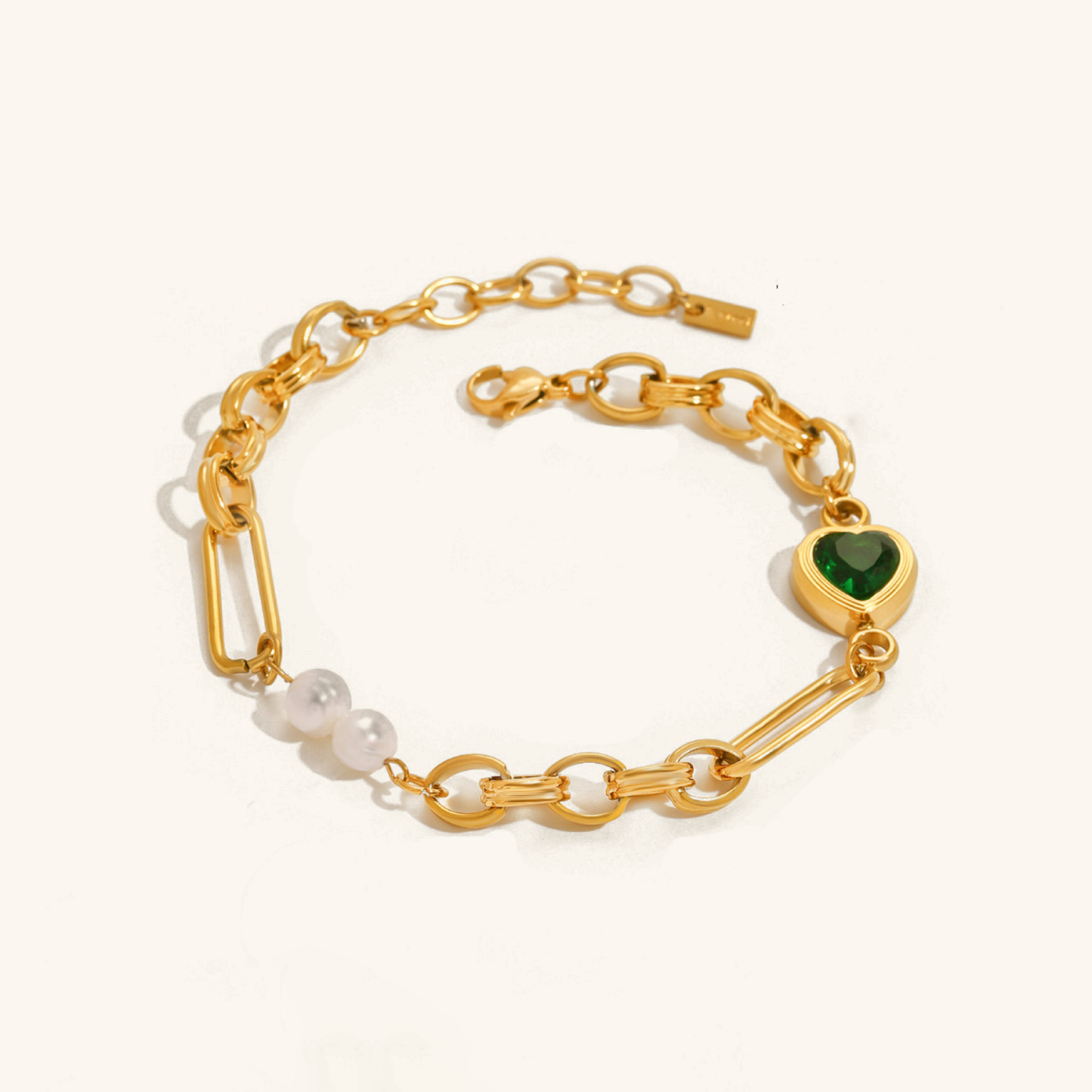 Maddison Pearl Chain Gold Bracelet 0