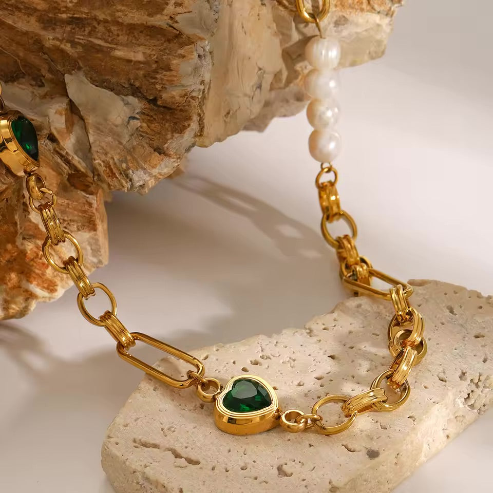Melanie Emerald Pearl Bracelet 3
