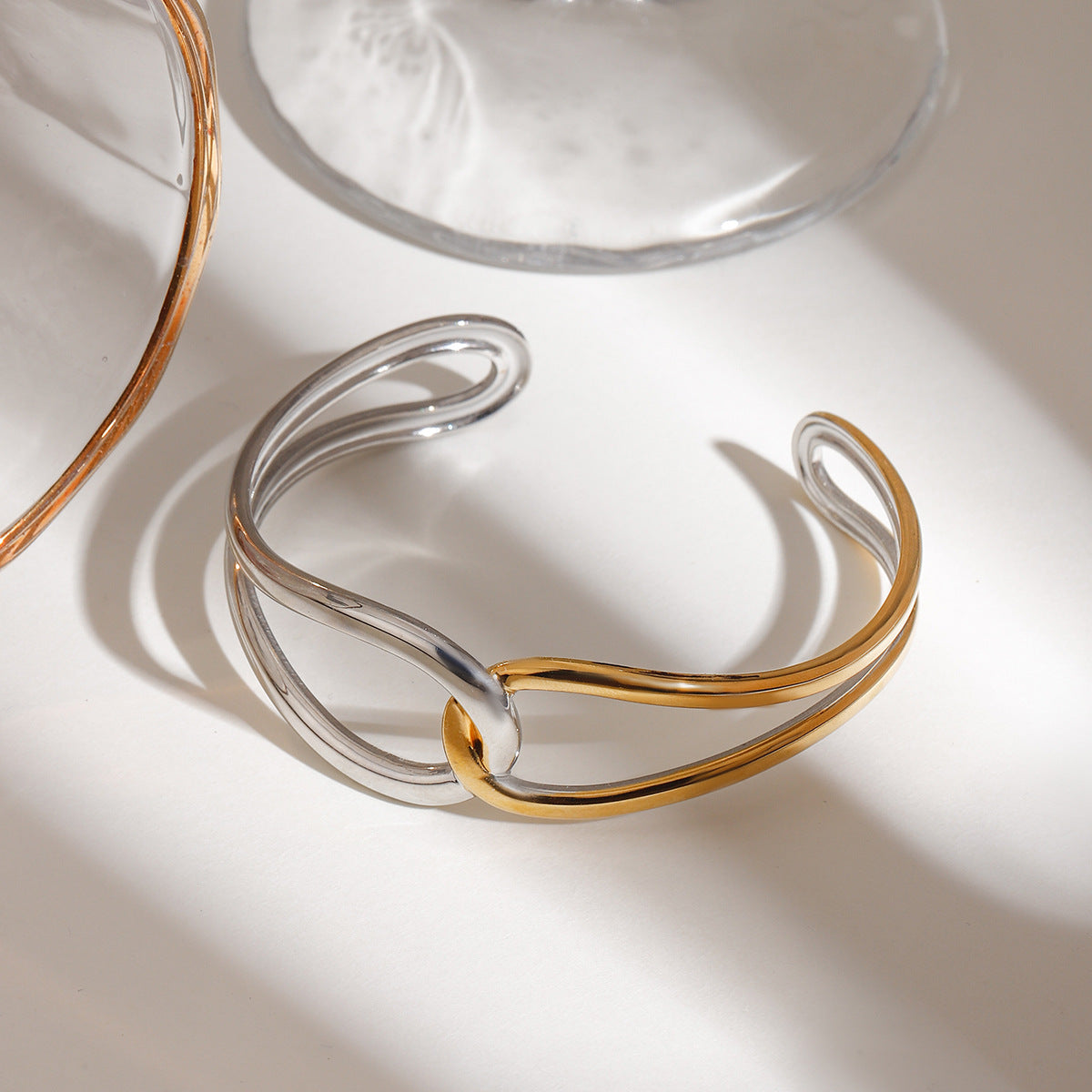 Noria Two Tone Gold Bangle 5