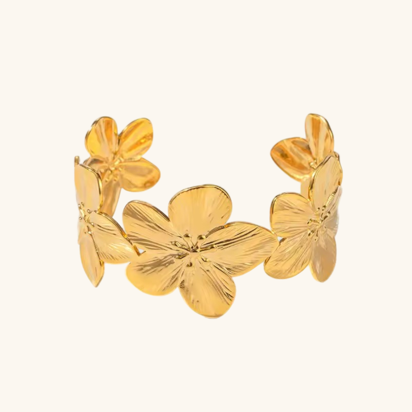 Ophelie Gold Floral Bangle 0