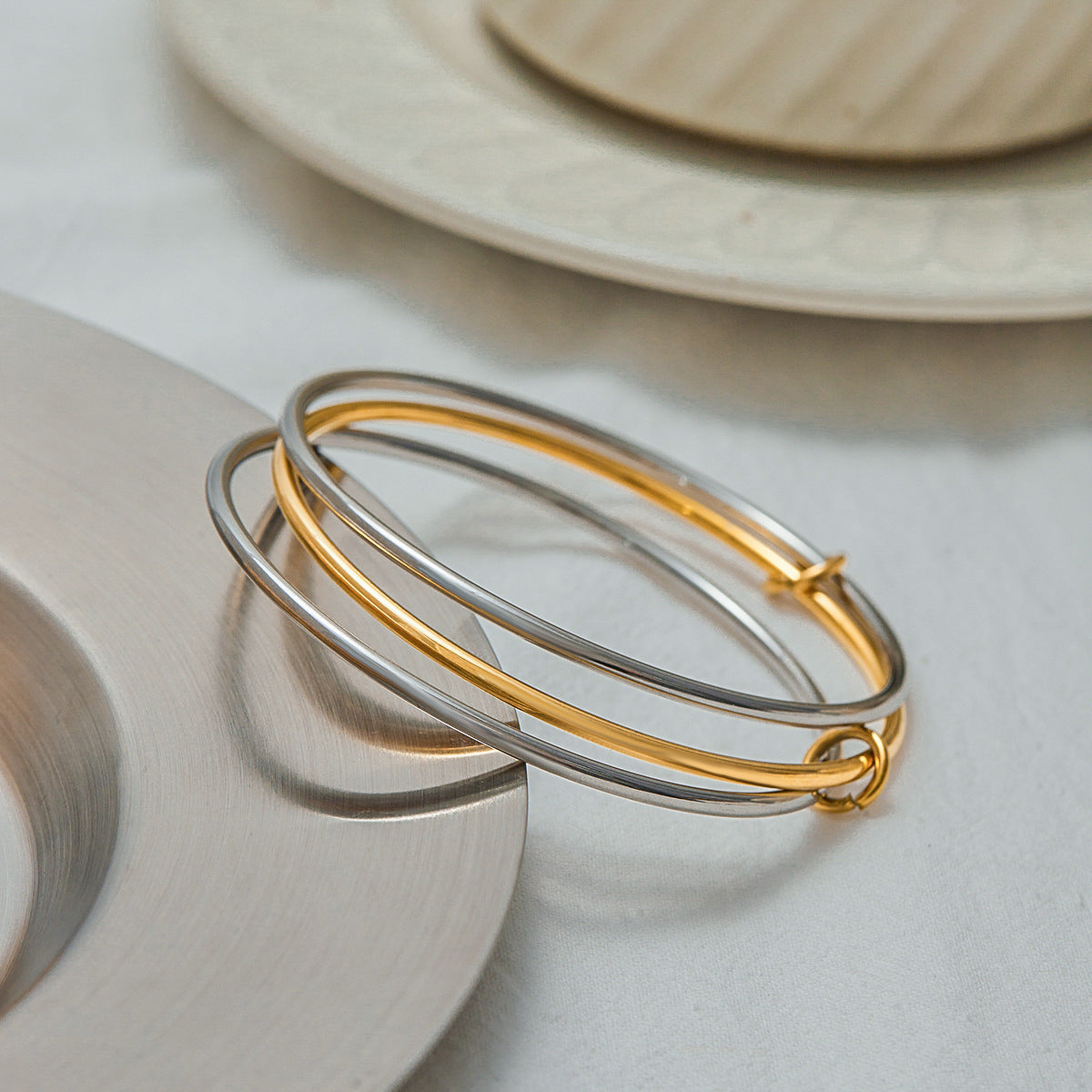 Romina Two Tone Stacked Bracelet 6