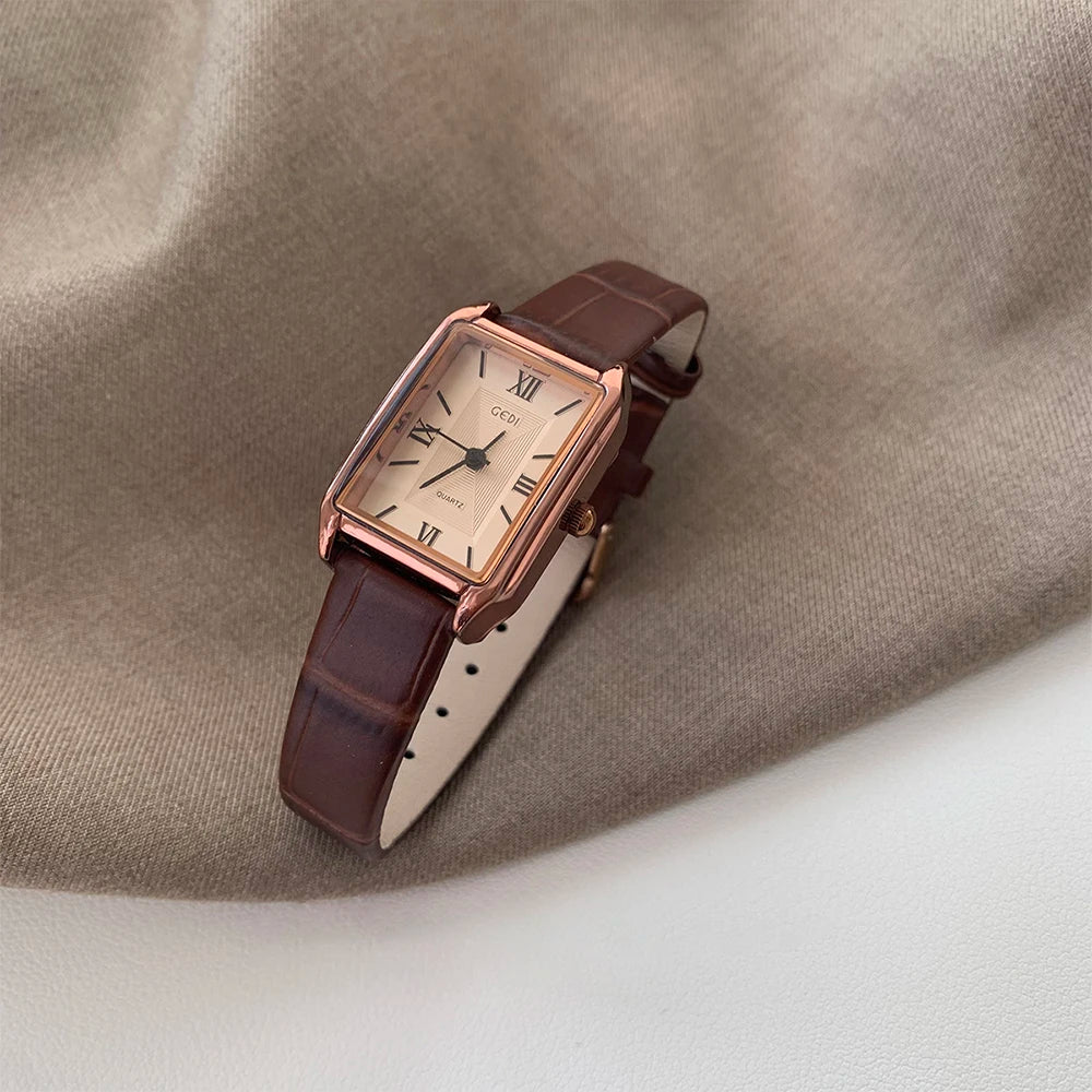 Bella Carré Leather Watch
