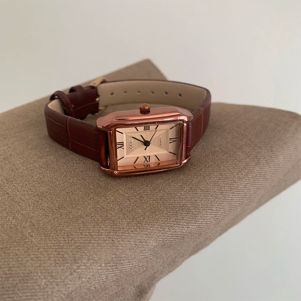 Bella Carré Leather Watch