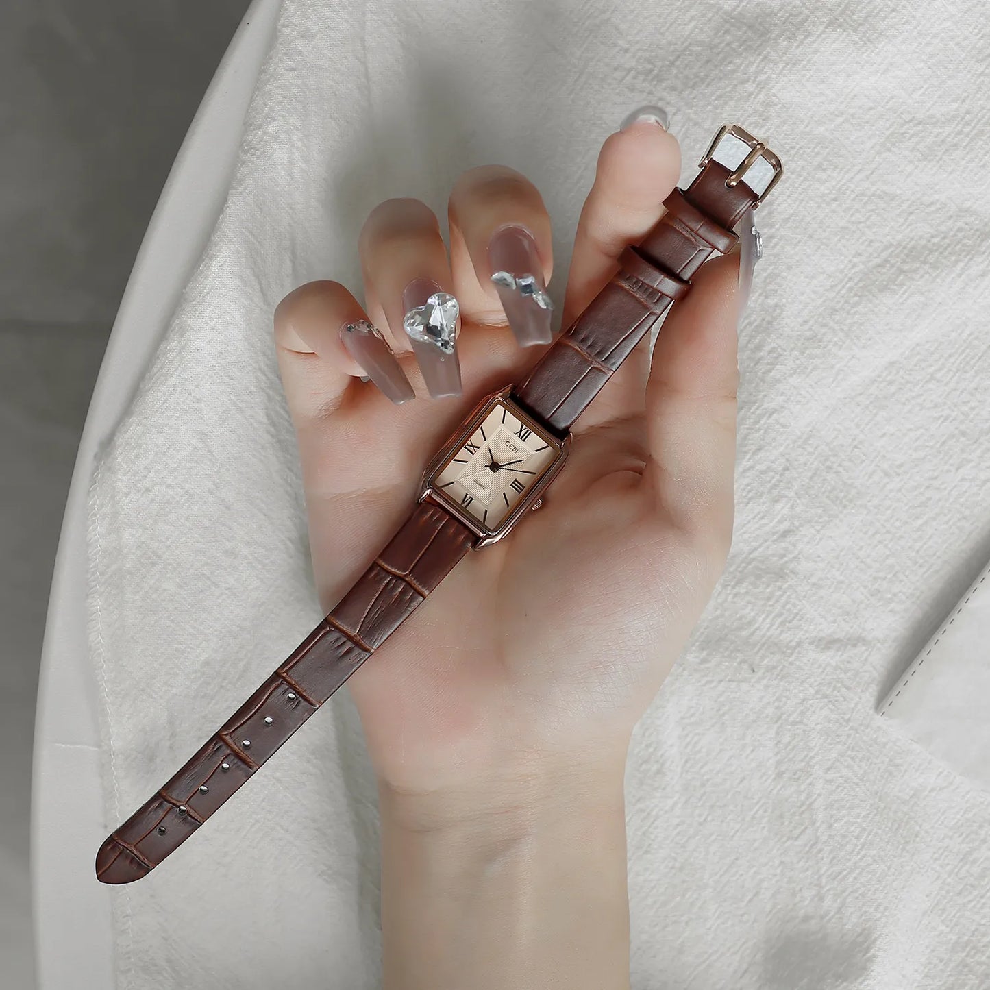 Bella Carré Leather Watch