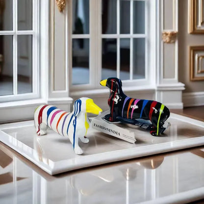VIBRANT DACHSHUND SCULPTURE