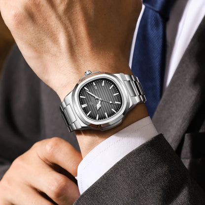 Men’s Stainless Steel Quartz Wristwatch with Date