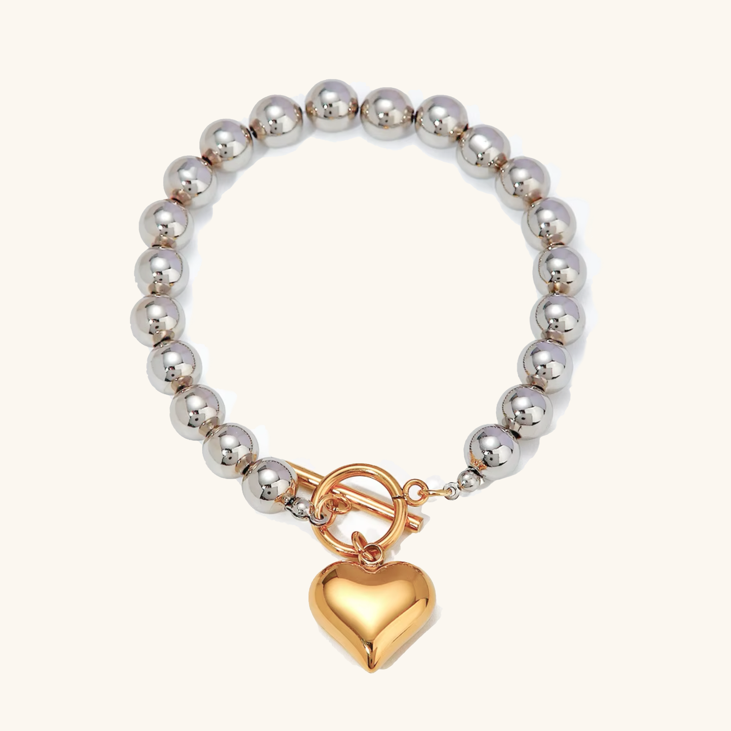 Alicia Chunky Bead Heart Bracelet 0