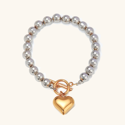 Alicia Chunky Bead Heart Bracelet 0