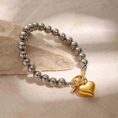 Alicia Chunky Bead Heart Bracelet 3