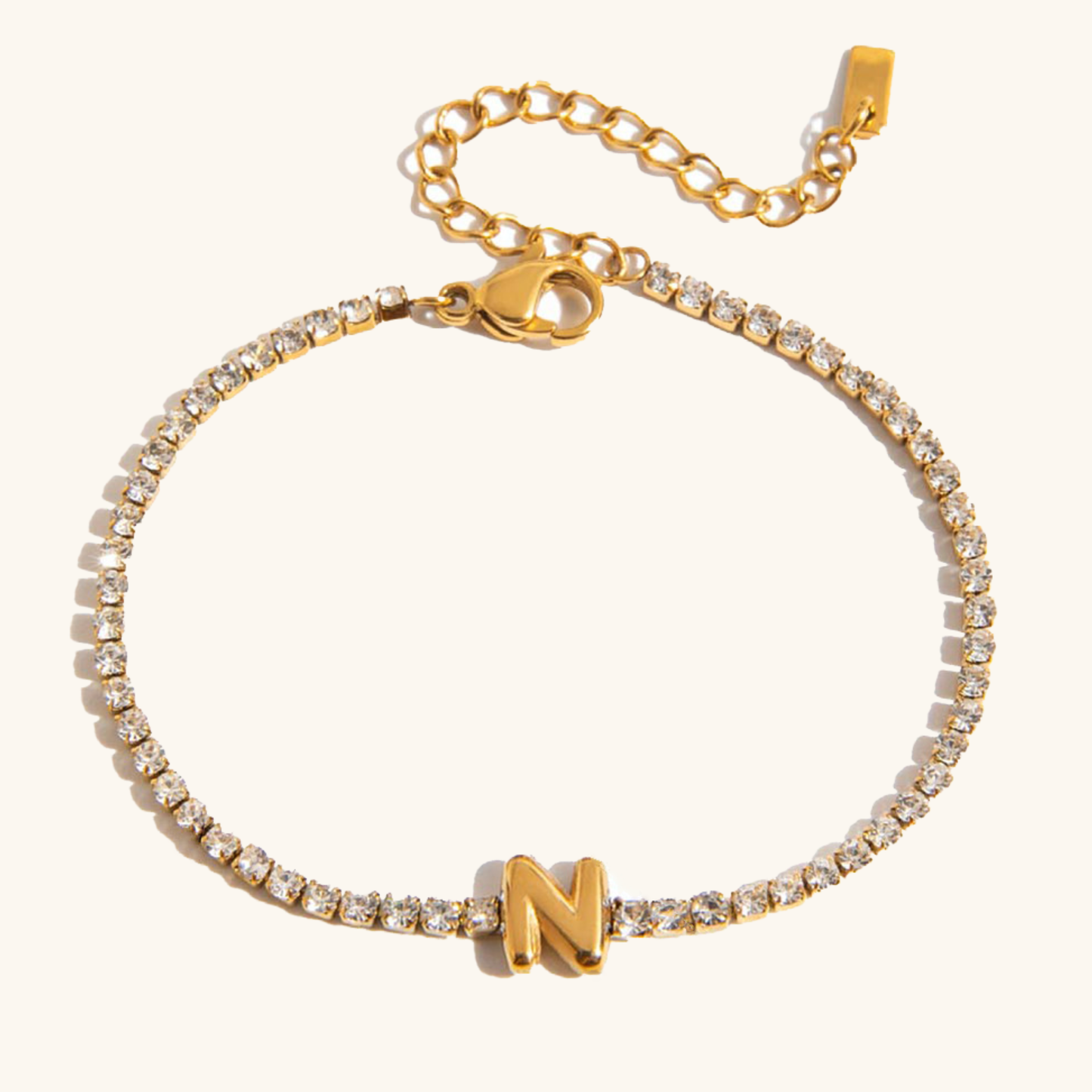 Avaria Bubble Letter Tennis Bracelet 10