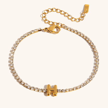 Avaria Bubble Letter Tennis Bracelet 11