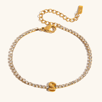 Avaria Bubble Letter Tennis Bracelet 12