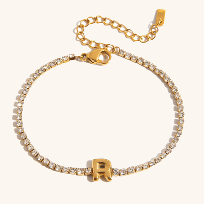 Avaria Bubble Letter Tennis Bracelet 14
