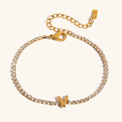 Avaria Bubble Letter Tennis Bracelet 15