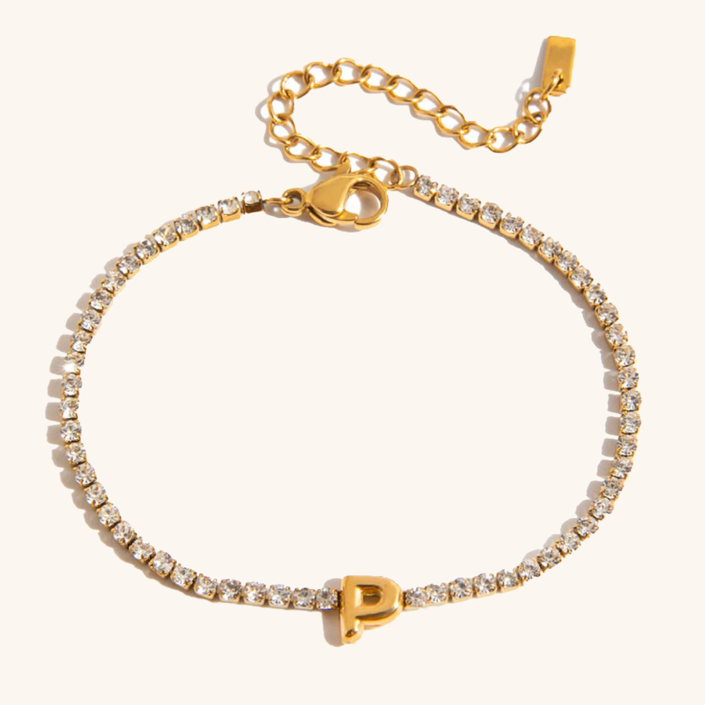 Avaria Bubble Letter Tennis Bracelet 16