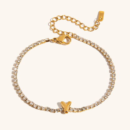 Avaria Bubble Letter Tennis Bracelet 17