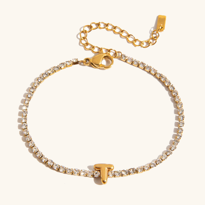 Avaria Bubble Letter Tennis Bracelet 18