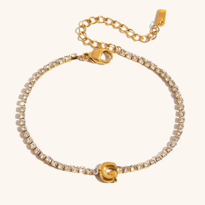 Avaria Bubble Letter Tennis Bracelet 20