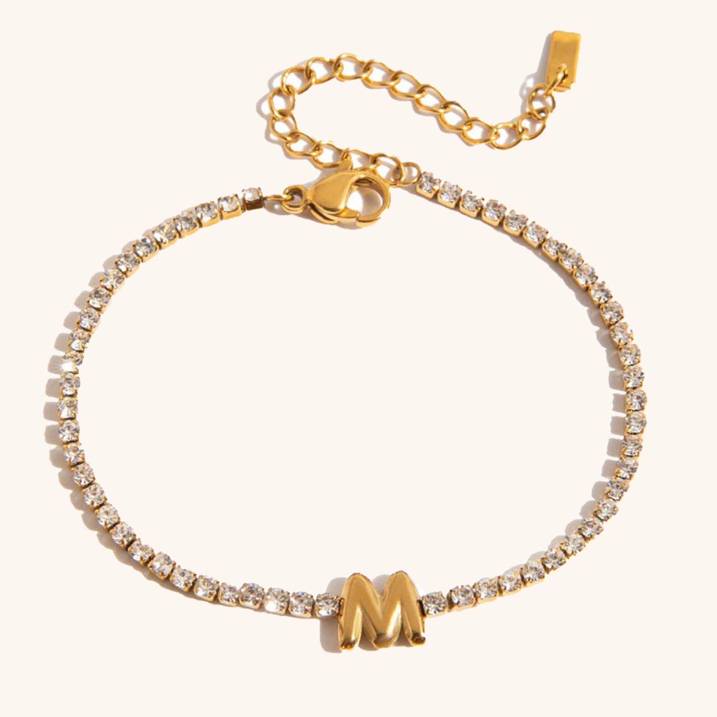 Avaria Bubble Letter Tennis Bracelet 21