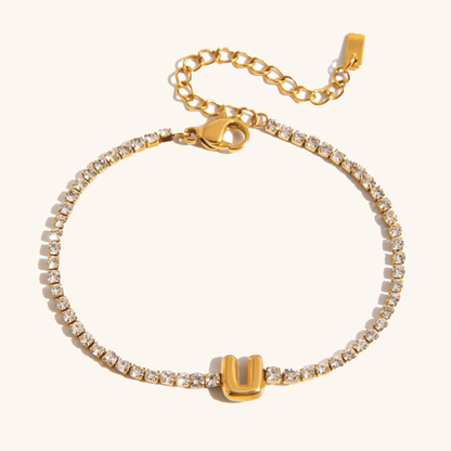 Avaria Bubble Letter Tennis Bracelet 23
