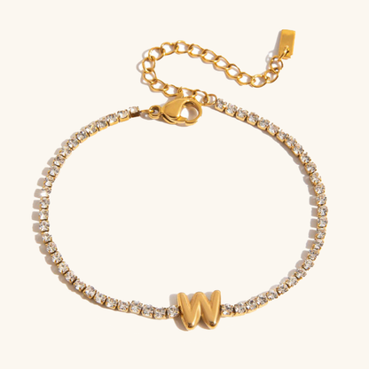 Avaria Bubble Letter Tennis Bracelet 25